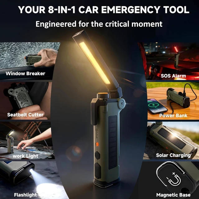 Alt view image 2 of 7 - 8-in-1 Car Emergency Escape Tool with Window Breaker & Seat Belt Cutter