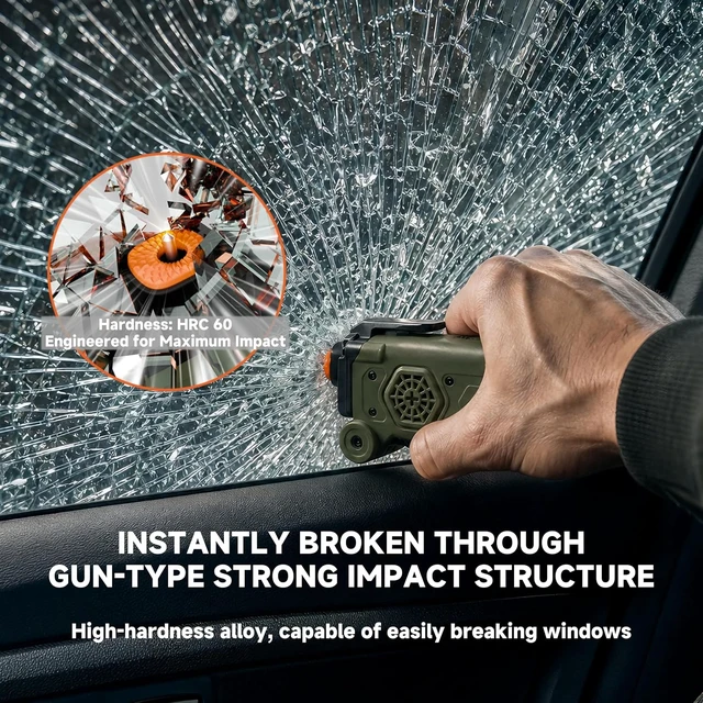 Alt view image 3 of 7 - 8-in-1 Car Emergency Escape Tool with Window Breaker & Seat Belt Cutter