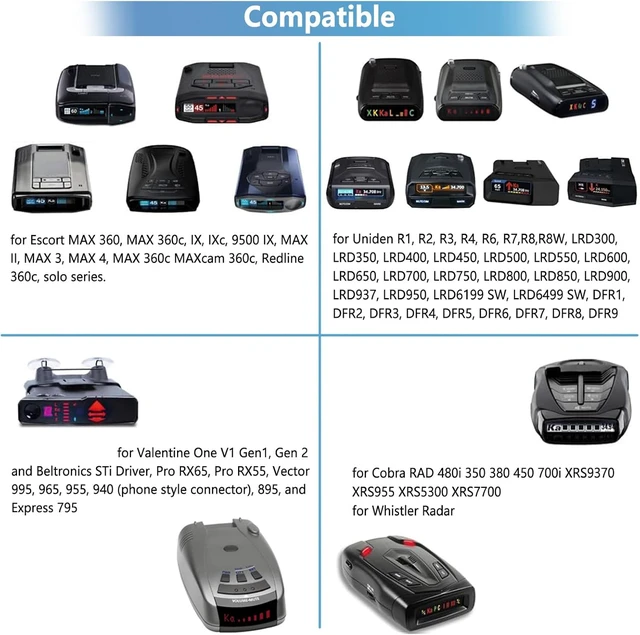 Alt view image 2 of 6 - Universal Magnetic Rearview Mirror Bracket / Radar Detector Power Cord
