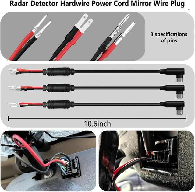 Alt view image 4 of 6 - Universal Magnetic Rearview Mirror Bracket / Radar Detector Power Cord