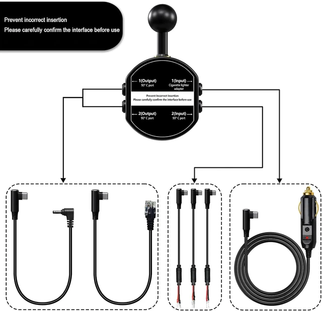 Alt view image 6 of 6 - Universal Magnetic Rearview Mirror Bracket / Radar Detector Power Cord
