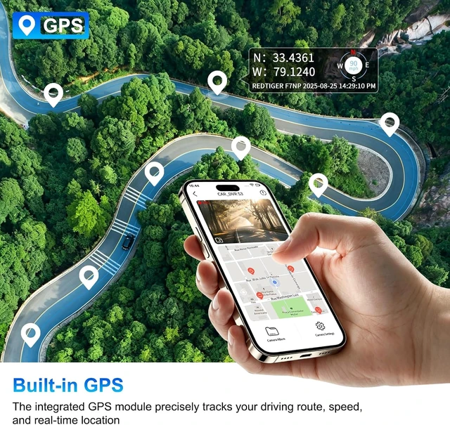 Alt view image 4 of 7 - 4-Channel 12" IPS Touch Mirror Dash Cam 5.8GHz WiFi GPS, 64GB SD Card