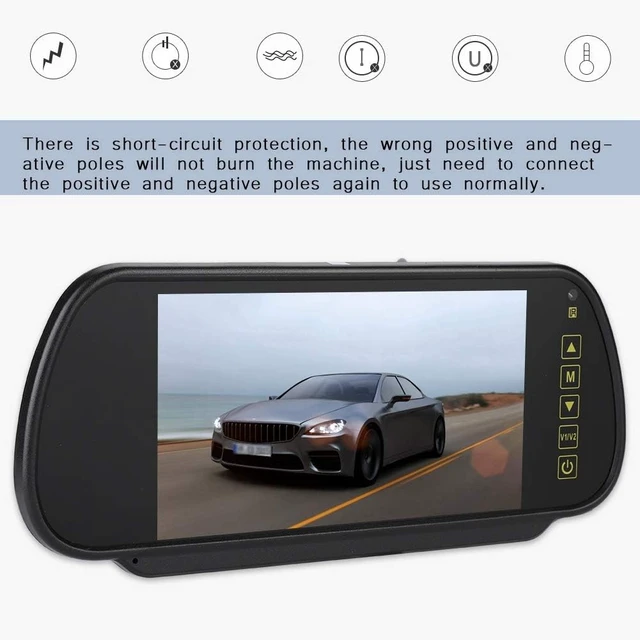 Alt view image 2 of 7 - 7-Inch Auto-Dimming Car Rearview Mirror Monitor Replacement Rear View Camera with Bracket, Universal for Cars & Trucks