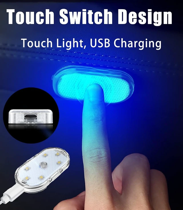 Alt view image 3 of 7 - USB Charging Touch-Sensor LED Interior Car Light Touch Lamp for Car Lighting & Night Light (Colour, 10 PCS)