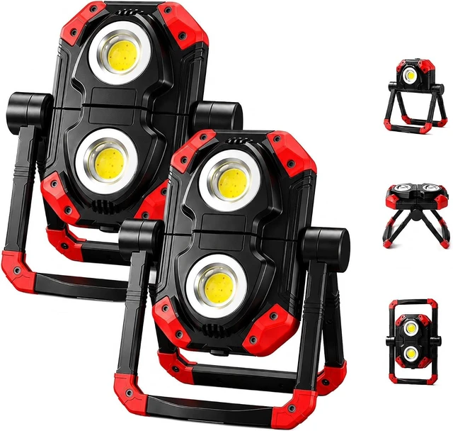 Main image of M6 2-Pack Rechargeable LED Work Light, 2500LM Magnetic COB Shop Light