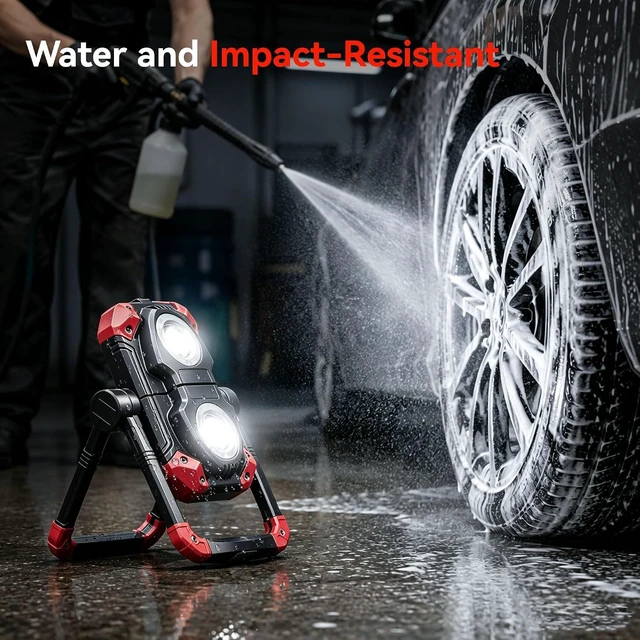 Alt view image 6 of 7 - M6 2-Pack Rechargeable LED Work Light, 2500LM Magnetic COB Shop Light