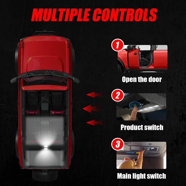 Alt view image 7 of 7 - Rear Ceiling Lights for 20212024 Ford Bronco 4-Door
