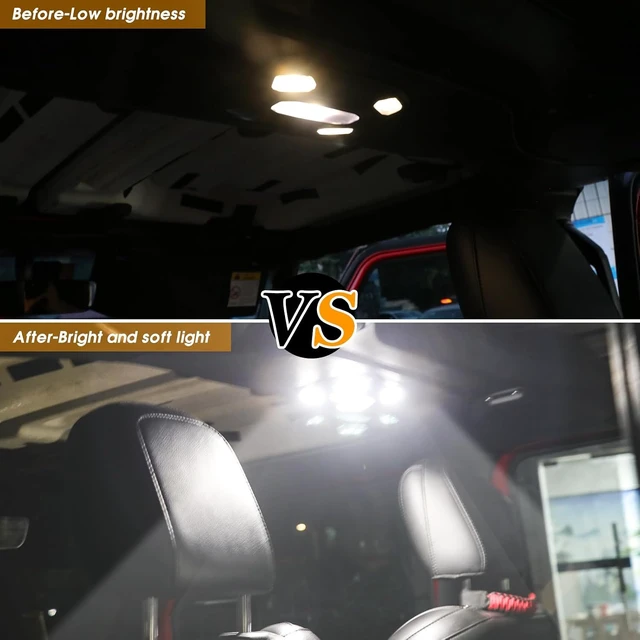 Alt view image 2 of 7 - Front Interior LED Dome Lights, Compatible with 20182026 Jeep Wrangler JL