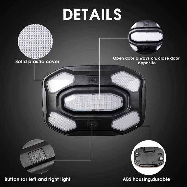 Alt view image 3 of 7 - Front Interior LED Dome Lights, Compatible with 20182026 Jeep Wrangler JL