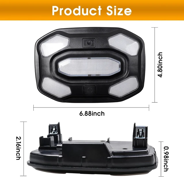 Alt view image 5 of 7 - Front Interior LED Dome Lights, Compatible with 20182026 Jeep Wrangler JL