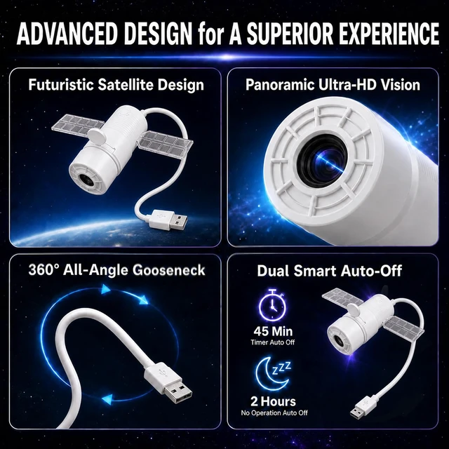 Alt view image 2 of 7 - 5D Holographic Night Light Projector with 10 Films & Dual Auto-Off