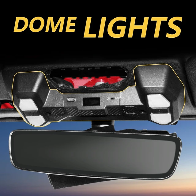 Alt view image 6 of 7 - Interior Map Reading Light, Compatible with Jeep Wrangler JL / Gladiator JT / 4XE 20182023 Push-Button LED Dome for Front Seat Area, 2 & 4 Door