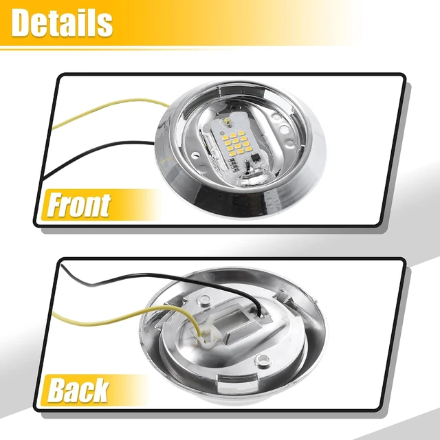 Alt view image 7 of 7 - 12V Round Dome LED Car Reading Light for Pontiac GTO & Buick