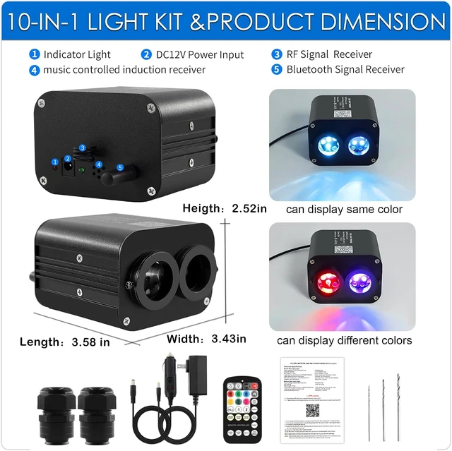 Alt view image 2 of 4 - 20W Dual-Color Dual-Head Starlight Motor
