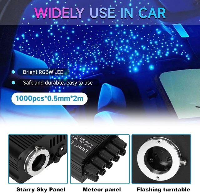 Alt view image 5 of 7 - 16W Twinkle Starlight Headliner Kit, 1000-Piece 6.5ft/2m 0.03in Fiber Optic Car Ceiling Lights with APP/Remote Control for Car & Party Ambient Decor