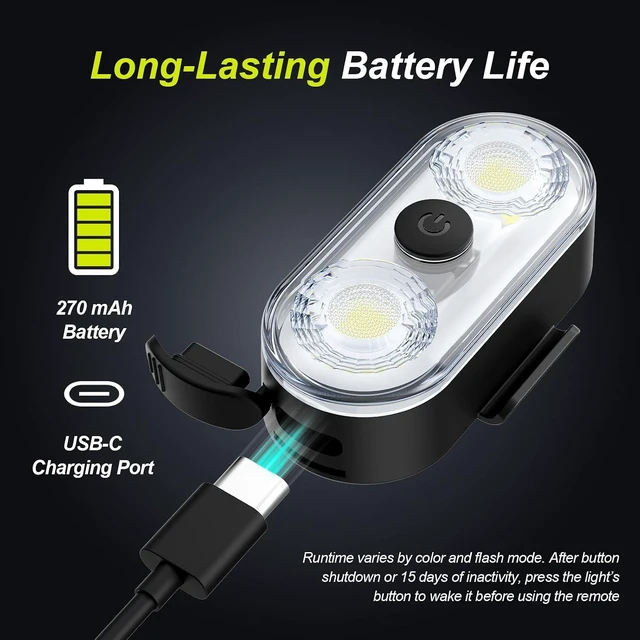 Alt view image 5 of 7 - Wireless LED Interior Ambient Strobe Lights for Car Button & Remote Control, USB-C, 8 Colors, IP65 Waterproof Rechargeable Underglow for Cars, Trucks, eBike & Motorcycle