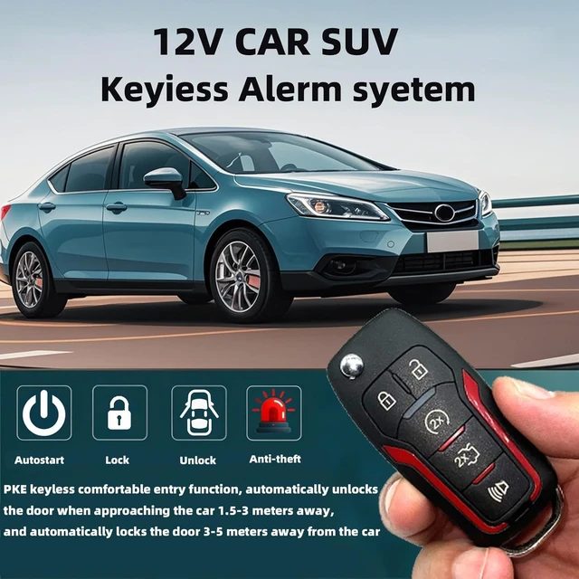 Alt view image 2 of 7 - Car Central Locking Keyless Entry Button & System with Auto Start/Stop Engine, Alarm & Remote Start