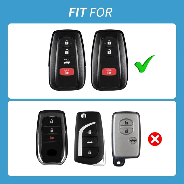 Alt view image 2 of 7 - Black Key Fob Case, Compatible with Toyota Camry, Avalon, C-HR & Prius