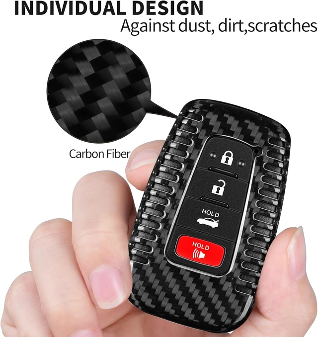 Alt view image 3 of 7 - Black Key Fob Case, Compatible with Toyota Camry, Avalon, C-HR & Prius