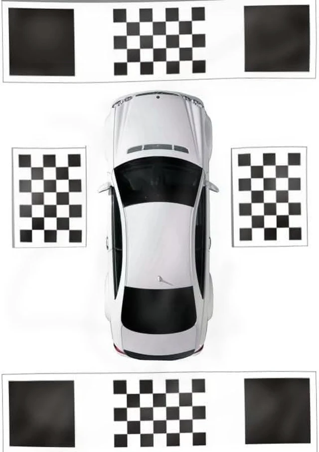 Alt view image 5 of 5 - 360° Car Camera Calibration Mats Auto Diagnostic Grid Cloth Tools for Panoramic Bird's-Eye Vehicle Backup DVR System, E + A