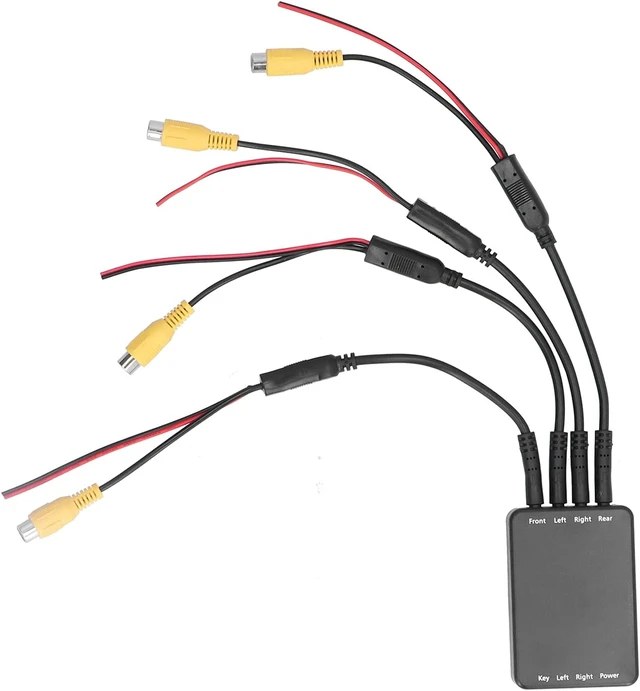Alt view image 7 of 7 - 4-Way Car Video Switch Universal 360° Panoramic Rearview Camera Control Box System for Car Monitoring