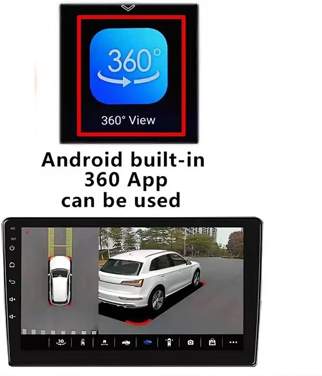 Alt view image 3 of 7 - 360° Panoramic Camera System for Android 3D 1080P with Excellent Night Vision, Parking Assist Kit, Mounting Accessories & Video Cables (360 Camera-1080P)