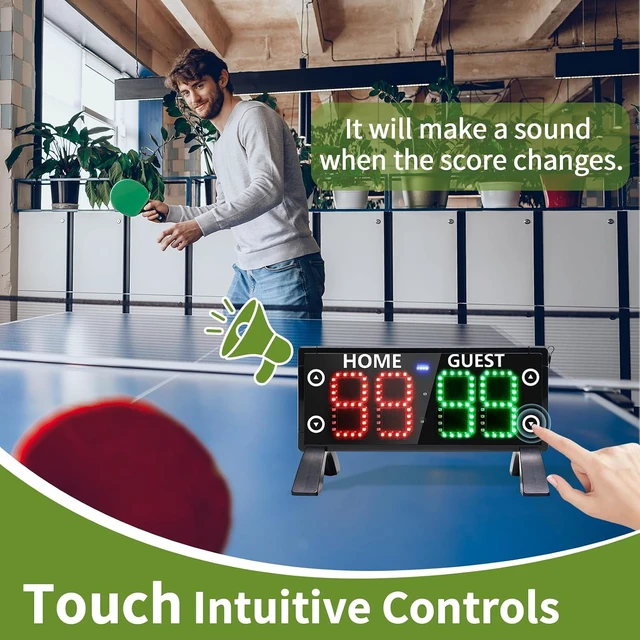 Alt view image 2 of 6 - High-Brightness Large Digital Scoreboard Portable Outdoor Electronic Score Keeper with Remote for Basketball, Pickleball & Outdoor Games