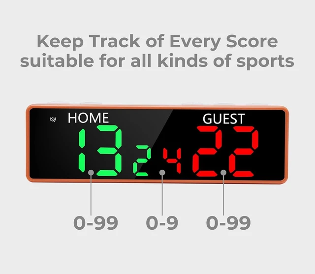Alt view image 3 of 6 - Mini Digital Scoreboard Portable Tabletop Wireless Score Keeper with Buzzer for Cornhole, Pickleball, Backyard Fun & Game Night