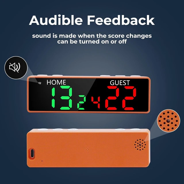 Alt view image 4 of 6 - Mini Digital Scoreboard Portable Tabletop Wireless Score Keeper with Buzzer for Cornhole, Pickleball, Backyard Fun & Game Night