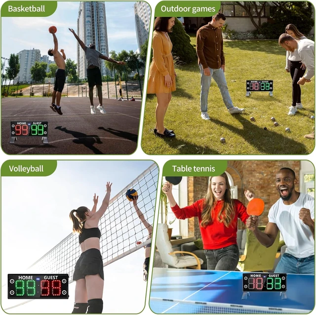 Alt view image 6 of 6 - High-Brightness Large Digital Scoreboard Portable Outdoor Electronic Score Keeper with Remote for Basketball, Pickleball & Outdoor Games