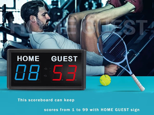 Alt view image 4 of 7 - Portable LED Digital Electronic Scoreboard with Remote Score Keeper for Volleyball, Table Tennis, Baseball & Basketball, Home/Guest (1.8-Inch)