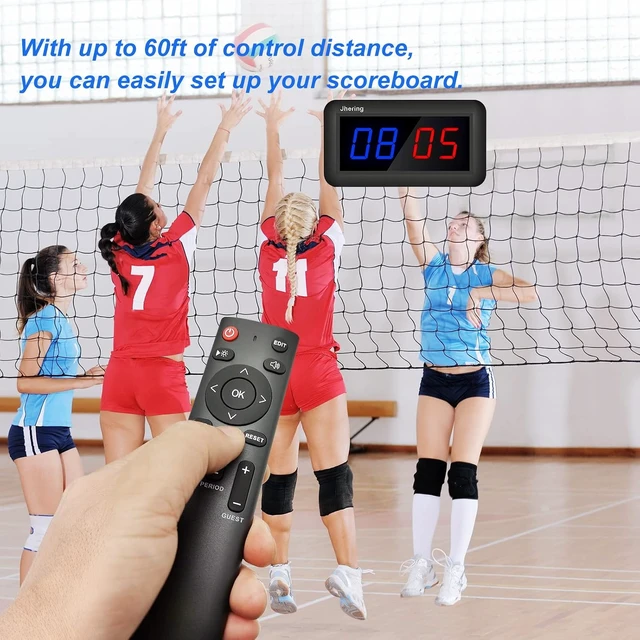 Alt view image 3 of 5 - Portable Electronic Scoreboard with Remote Digital Score Keeper for Basketball, Ping Pong & Volleyball