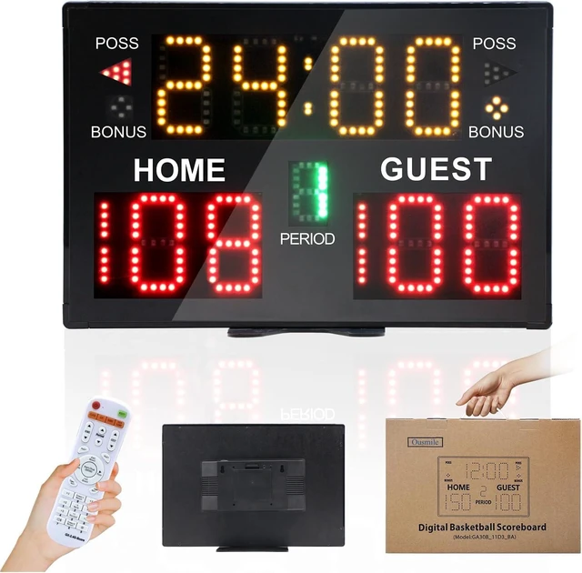 Main image of Portable LED Digital Scoreboard with Remote Battery-Powered Electronic Score Keeper for Basketball & Indoor/Outdoor Courts & Sports Events