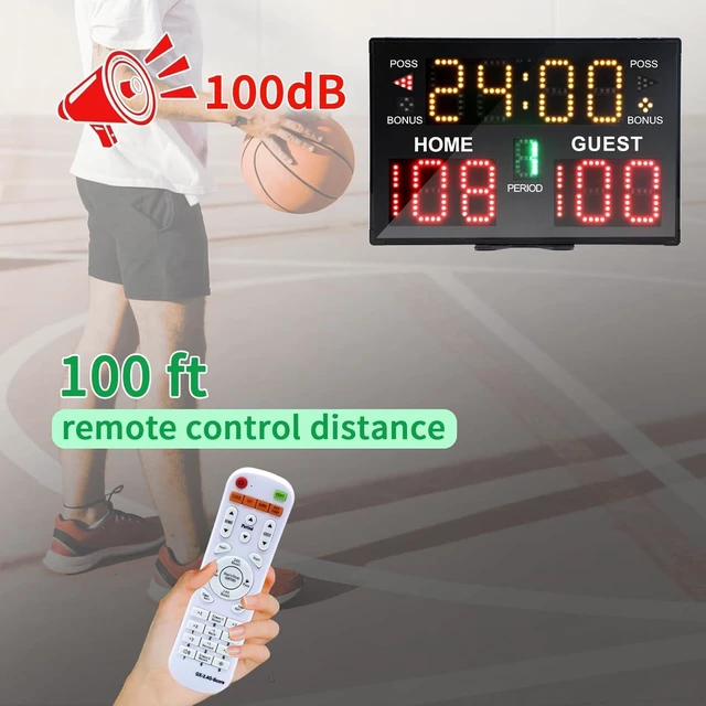 Alt view image 3 of 6 - Portable LED Digital Scoreboard with Remote Battery-Powered Electronic Score Keeper for Basketball & Indoor/Outdoor Courts & Sports Events