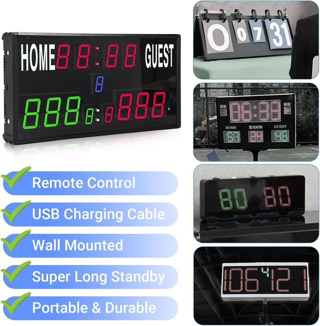 Alt view image 4 of 6 - Portable LED Electronic Scoreboard with Remote Score Keeper