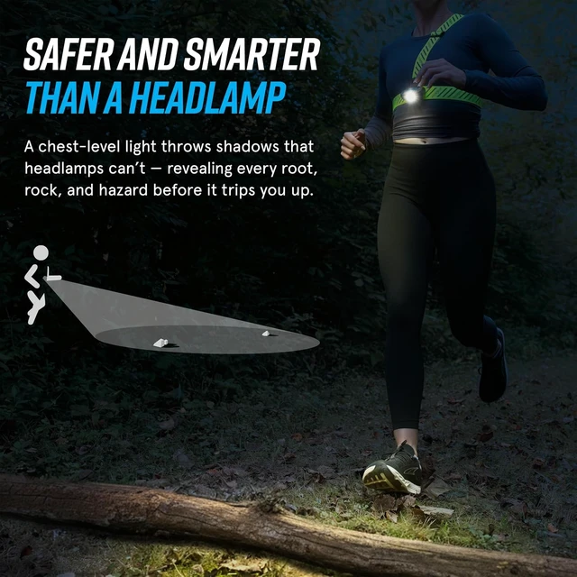 Alt view image 3 of 7 - Ranger 500-Lumen Reflective Running Vest with Chest Light