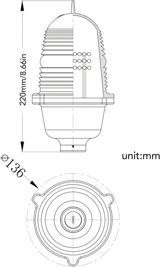 Alt view image 6 of 7 - Multipurpose Aviation Obstruction Warning Beacon Light High-Strength Waterproof for Marine (AC110V Constant On)