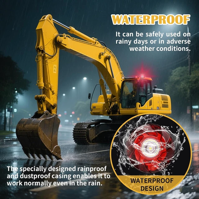 Alt view image 4 of 6 - LED Emergency Flare Beacon Auto Roadside Safety Warning Strobe Light with Magnetic Base for Vehicle (Red 4)
