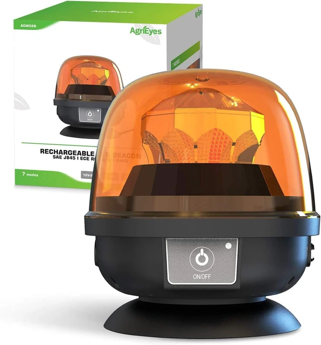 Main image of W08 Wireless Amber LED Beacon Lights with Magnetic Base Strobe