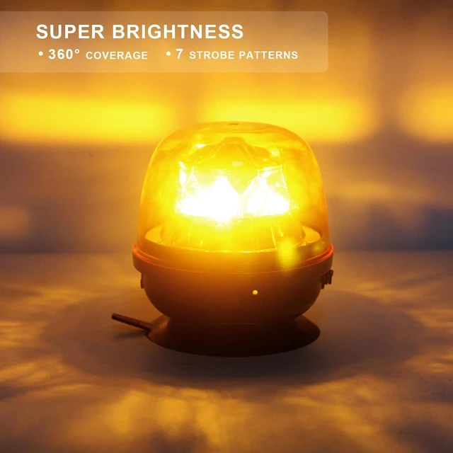Alt view image 2 of 7 - W08 Wireless Amber LED Beacon Lights with Magnetic Base Strobe