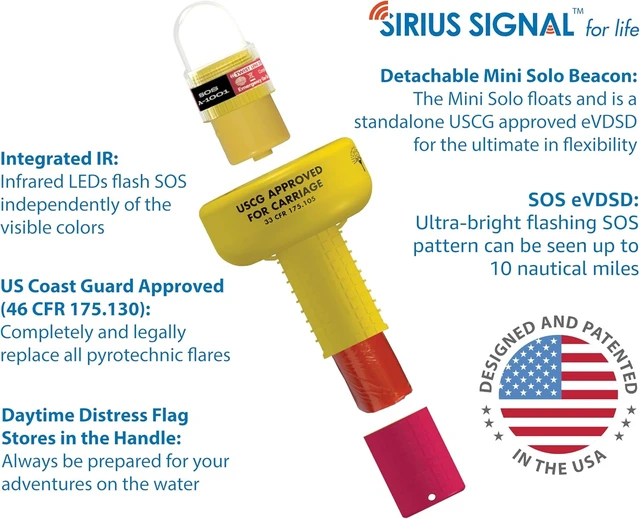 Alt view image 2 of 7 - Sirius Signal A-1001 SOS LED Mini Beacon Distress Signal USCG Approved