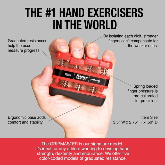 Alt view image 4 of 7 - Gripmaster Hand & Finger Exerciser Spring-Loaded Finger-Piston System to Isolate & Exercise Each Finger