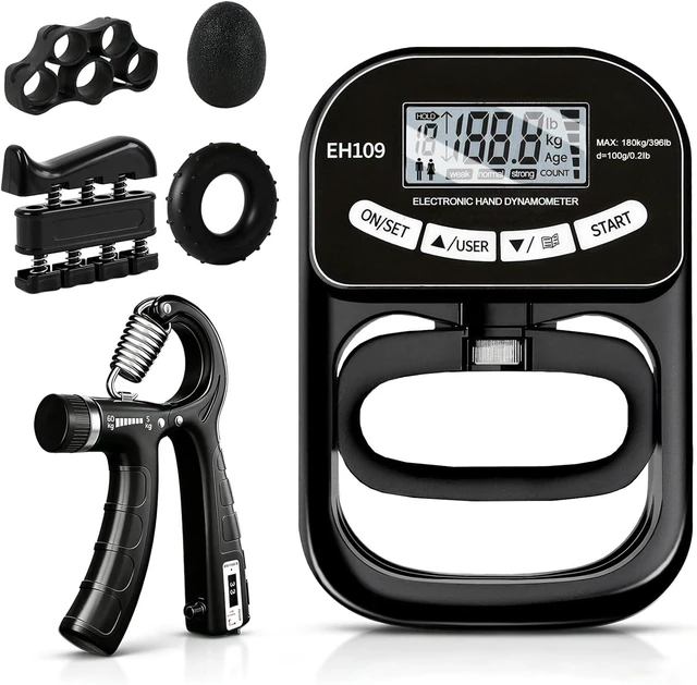 Main image of Grip Strength Tester Trainer Electronic Hand Dynamometer of 396 lbs / 180 kg