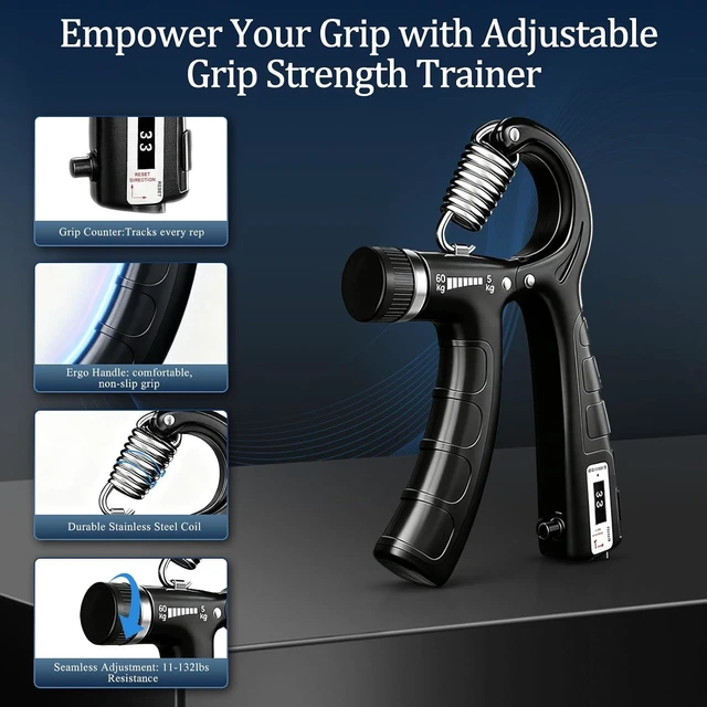 Alt view image 5 of 7 - Grip Strength Tester Trainer Electronic Hand Dynamometer of 396 lbs / 180 kg
