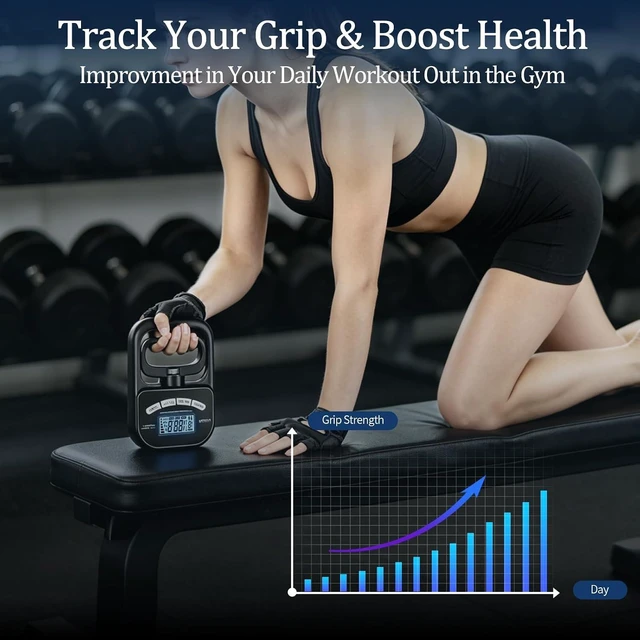 Alt view image 6 of 7 - Grip Strength Tester Trainer Electronic Hand Dynamometer of 396 lbs / 180 kg