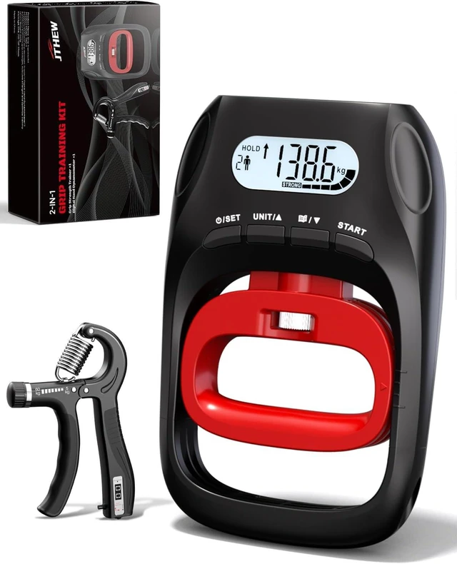 Main image of Grip Strength Tester Trainer Electronic Hand Dynamometer of 400 lbs/180 kg & Grip Strengthener with Adjustable Resistance for Sport