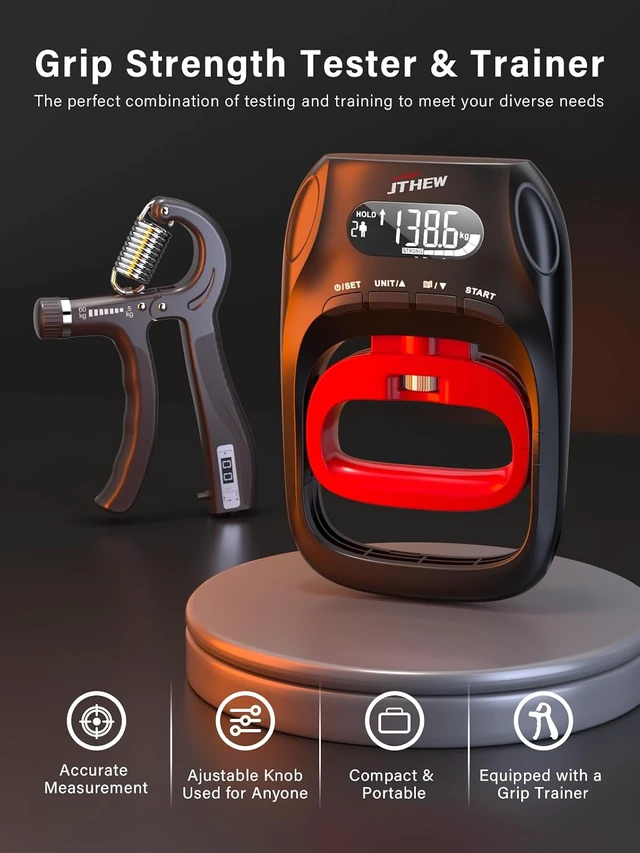 Alt view image 2 of 7 - Grip Strength Tester Trainer Electronic Hand Dynamometer of 400 lbs/180 kg & Grip Strengthener with Adjustable Resistance for Sport