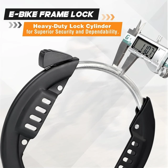 Alt view image 4 of 7 - One-Push Bike Frame Lock for Bicycle & Fat-Tire Bikes Heavy-Duty Anti-Theft Wheel Lock with Mounting Bracket & 2 Keys (Black Fit for E-Bike & Fat Tire Bike)