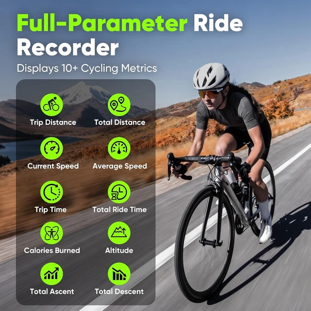 Alt view image 2 of 7 - FUYU Wireless GPS Bike Computer 1.43" AMOLED Touchscreen, 850 Nits, Google Maps Turn-by-Turn, Call & Text Alerts, IP69K, Dual Mounts, Speedometer/Odometer for Bicycle, Motorcycle & E-Bike