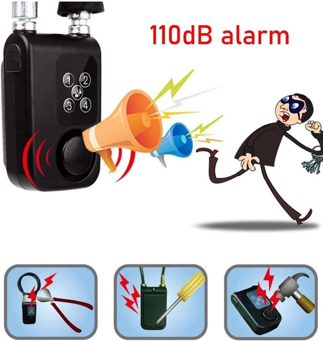 Alt view image 5 of 7 - Black Waterproof Bike Alarm Lock with GPS Tracker